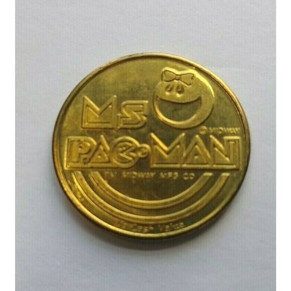 Ms Pac-Man Arcade Token Video Game 1982 Worlds Fair Expo Retro Gaming - Picture 5 of 5